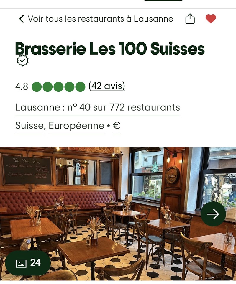 BRASSERIE LES 100 SUISSES - Photo 2