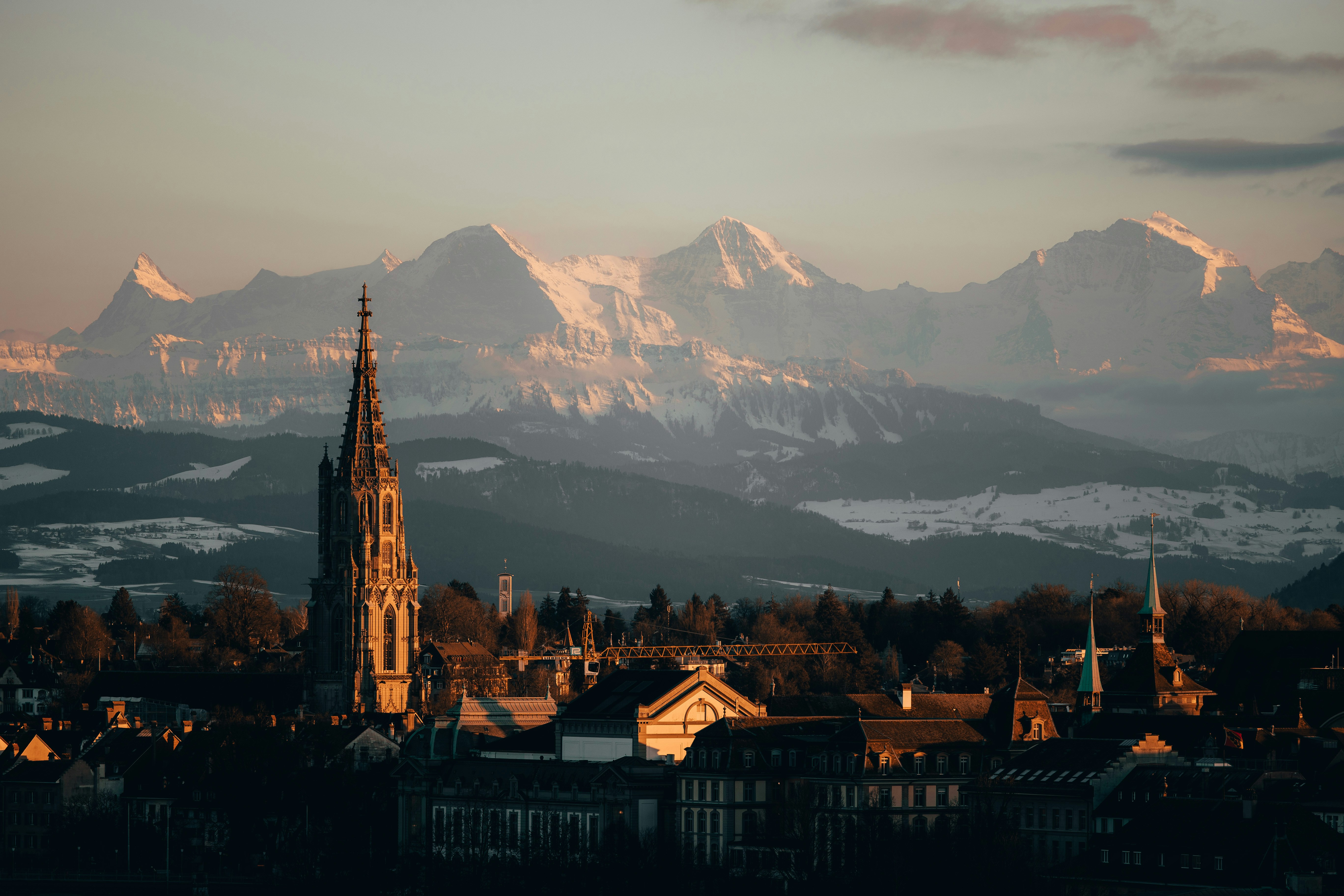 Bern old town with Alpine backdrop