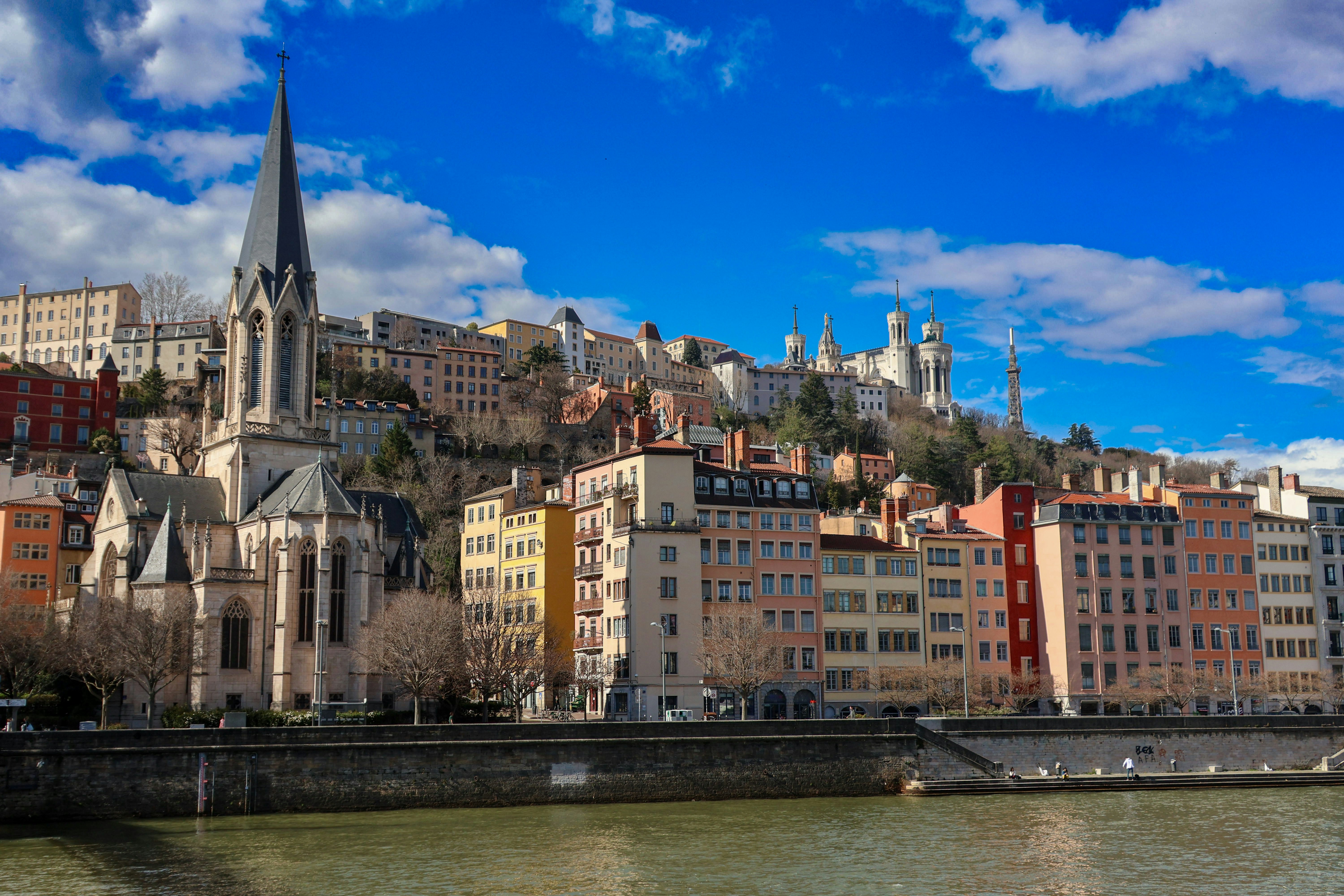 Lyon Croix-Rousse rooftops and skyline